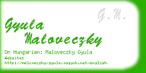 gyula maloveczky business card